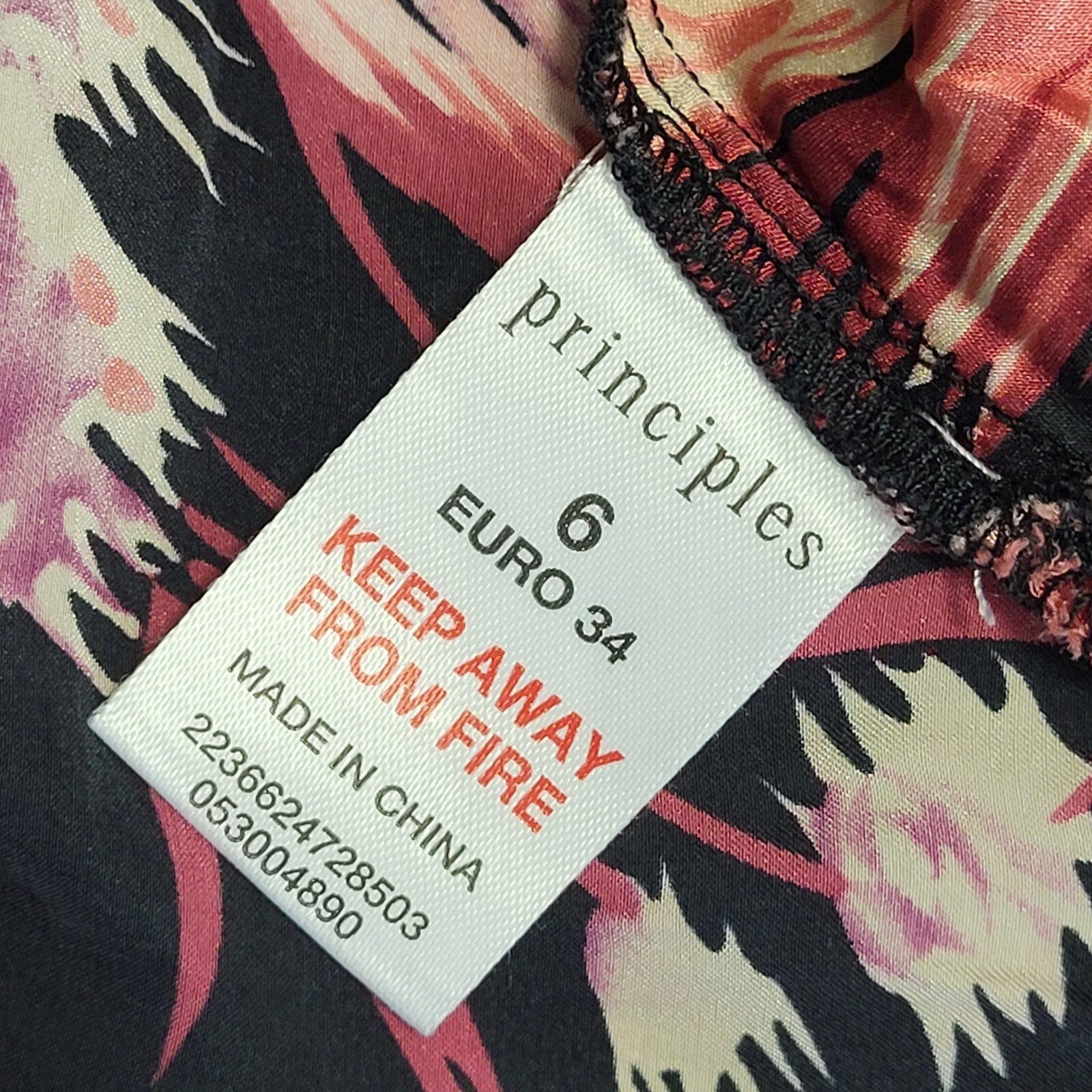 Principles Petite Vintage 90's Black & Pink Floral Halterneck Top Womens Size 6