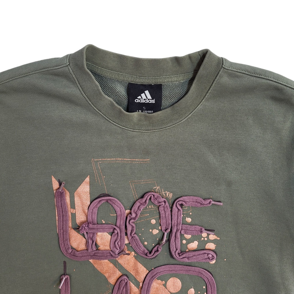Adidas Green 90's  Crew Neck ''Lace Up''Sweatshirt UK Women's Size S