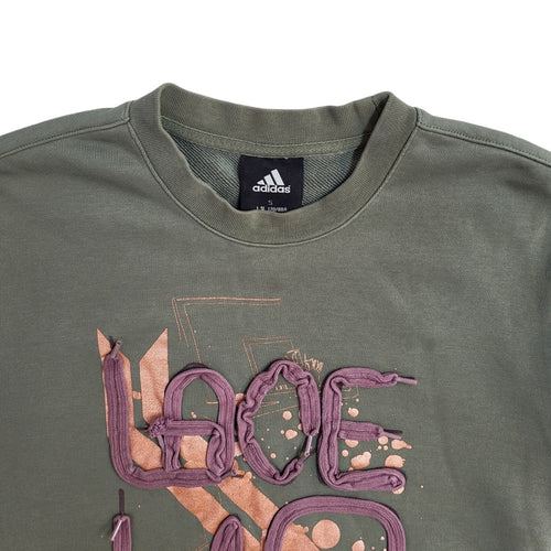 Adidas Green 90's  Crew Neck ''Lace Up''Sweatshirt UK Women's Size S