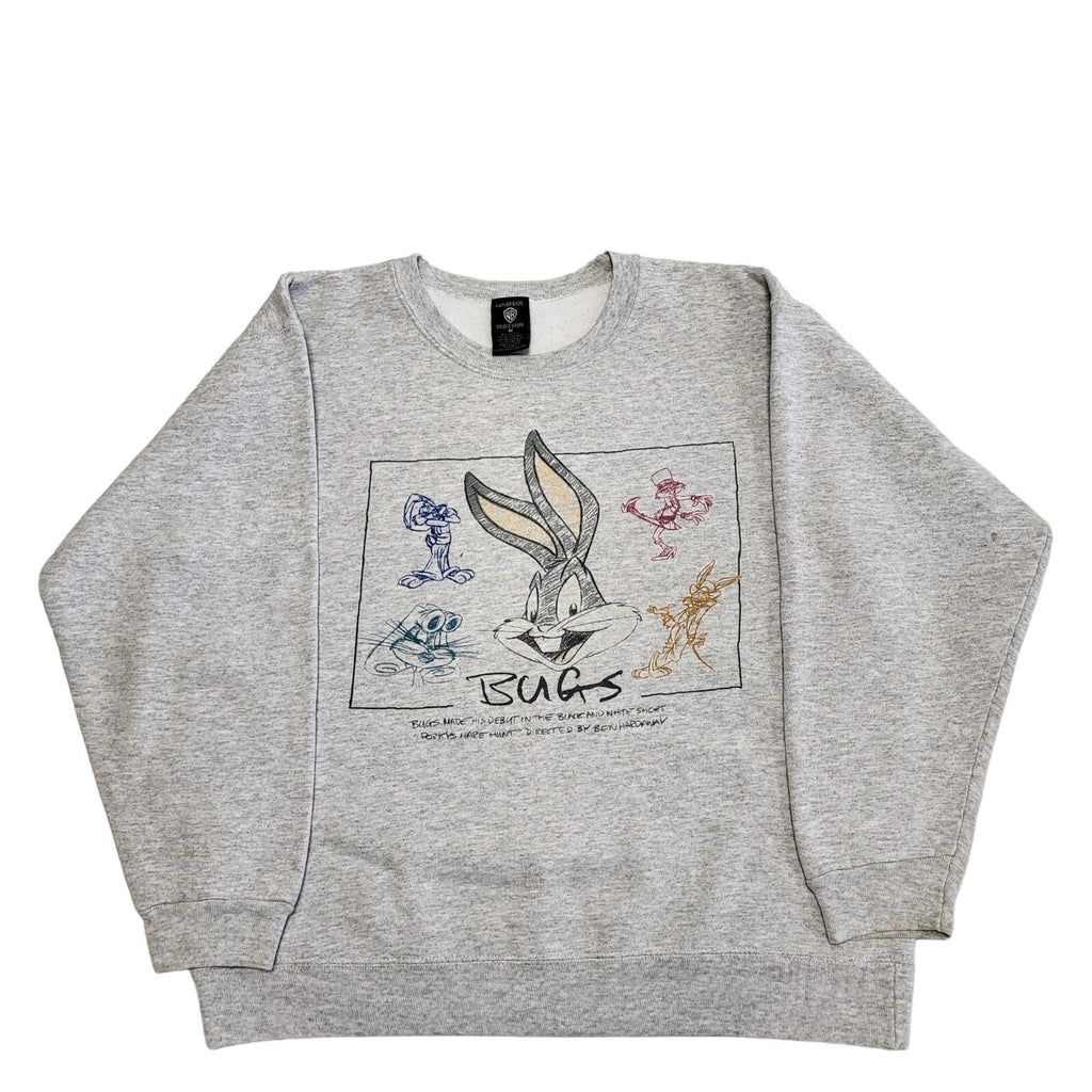 Warner Bros Bugs Bunny Print 90s Vintage Grey Sweatshirt Women's Size M