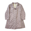 60s Vintage Pink Paisley Pattern Button Up Coat Women's Size 12