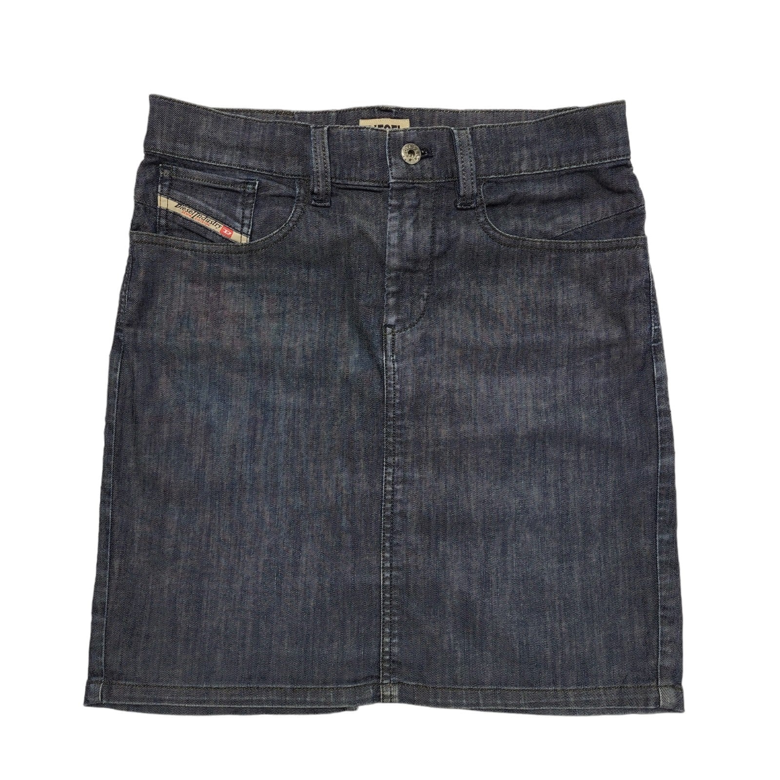 Diesel Dark Blue Denim Mini Skirt Uk Women's W30