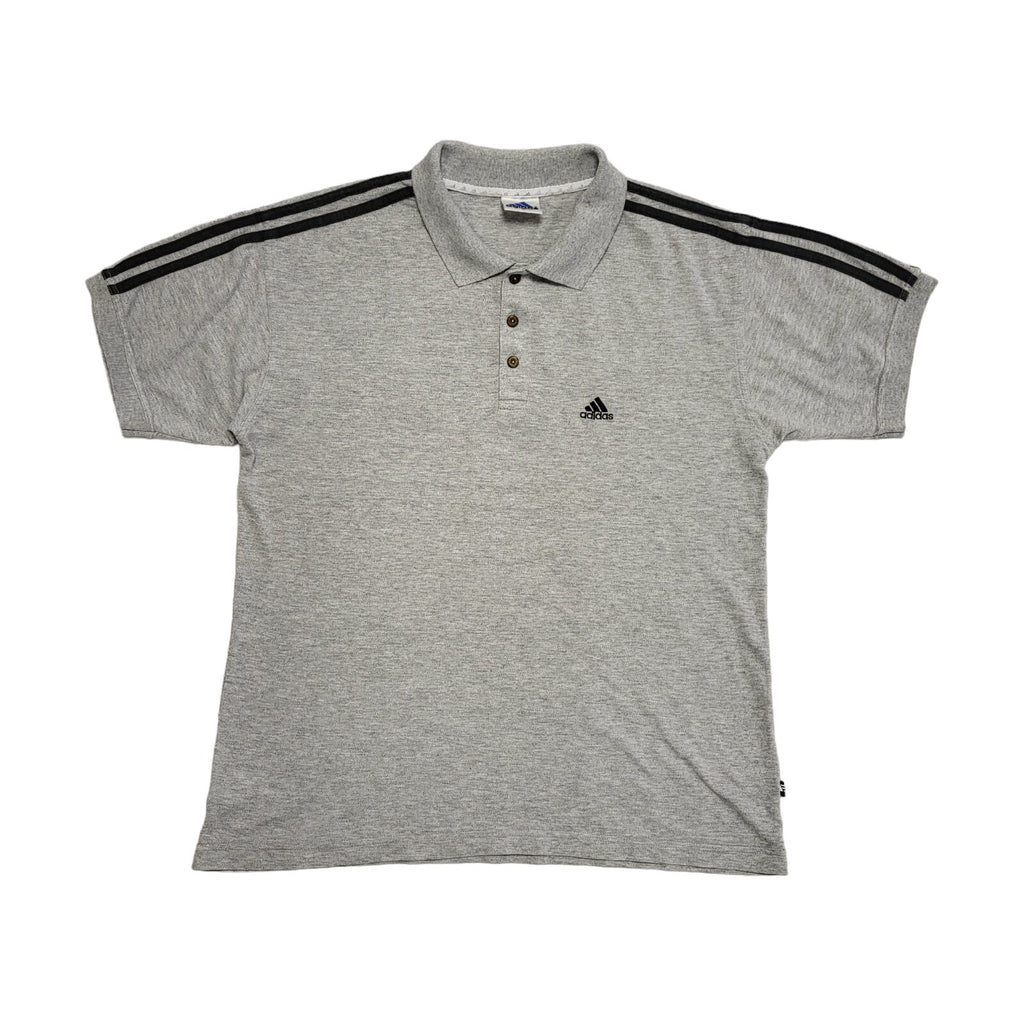 Adidas Vintage 90s Grey Polo Shirt Uk Men's Size Large
