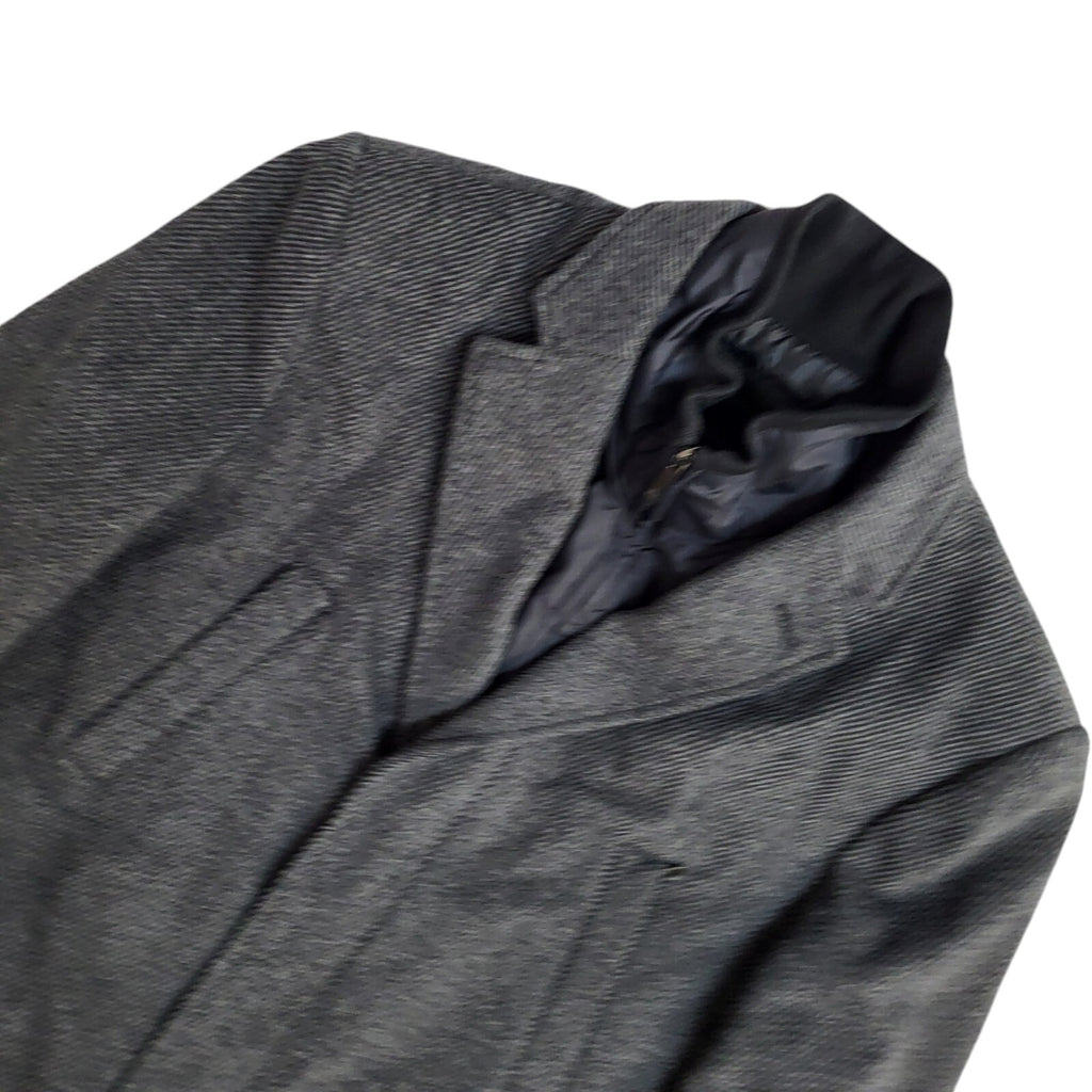 Jeff Banks Vintage Y2k Grey Wool Button Overcoat Uk Men's Size XL