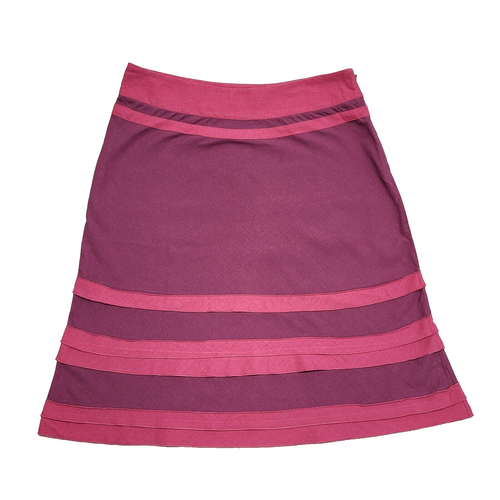 August Vintage 90's Pink & Purple Striped Midi A-Line Skirt Womens UK 14 W32