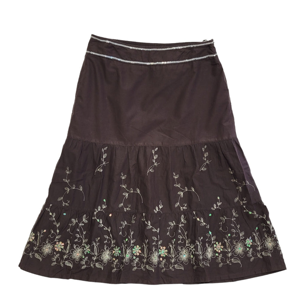 Sixth Sense Brown Vintage Y2K  Pleated Skirt Uk Women's Size 14 W32