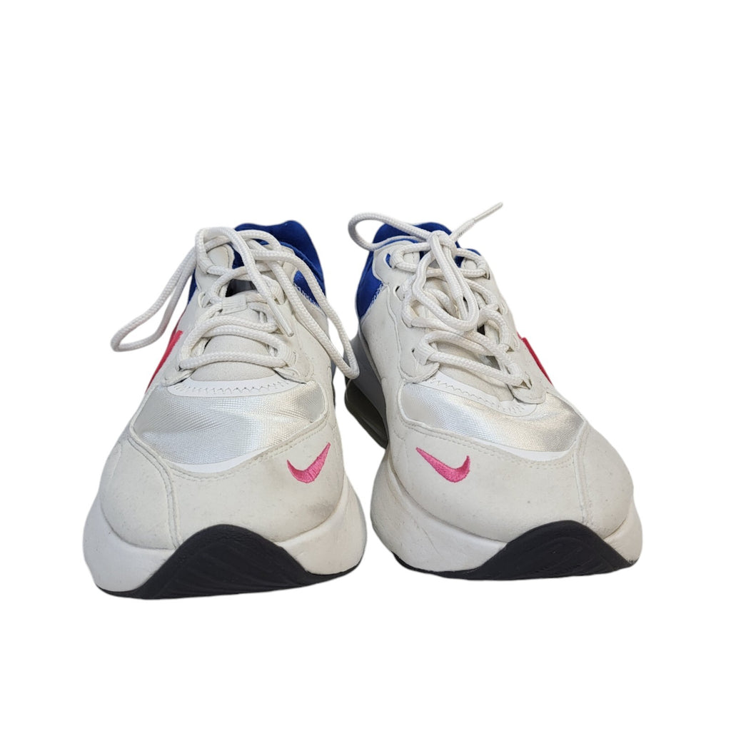 Nike White & Blue Lace-up Sports Casual Trainers Uk Women's Size 4.5