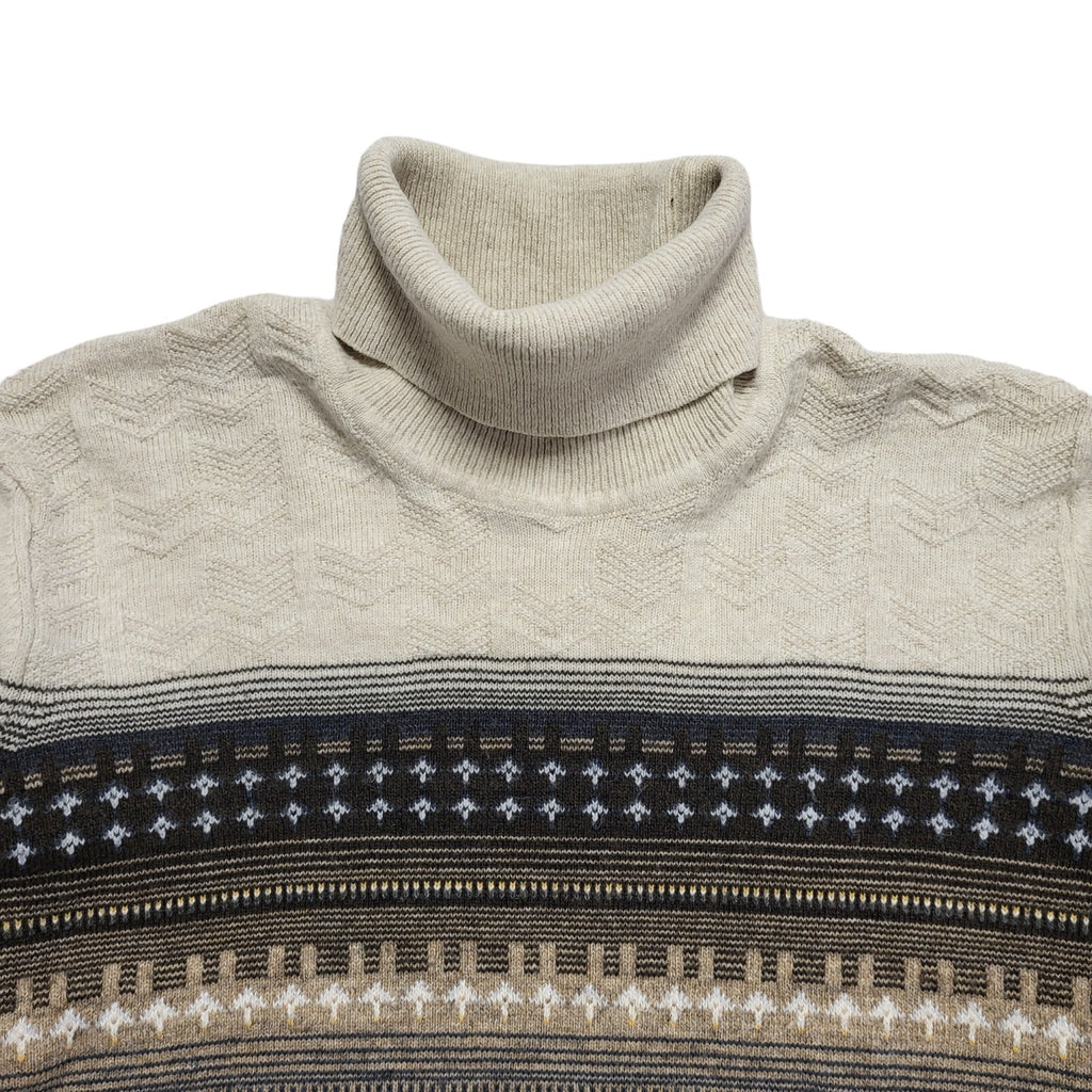Yamak Y2k Beige Brown Wool Blend Jumper Uk Men's Size Medium