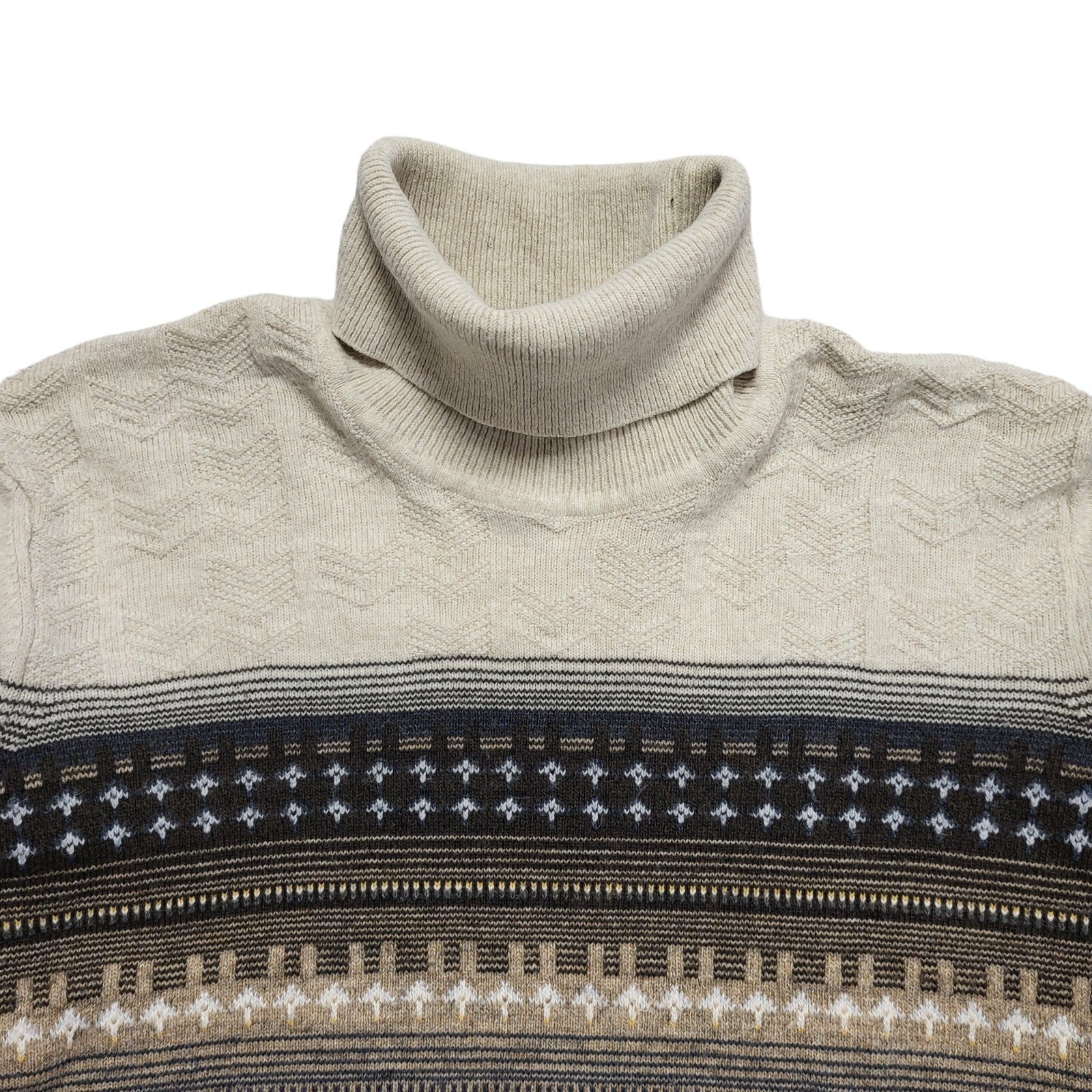 Yamak Y2k Beige Brown Wool Blend Jumper Uk Men's Size Medium