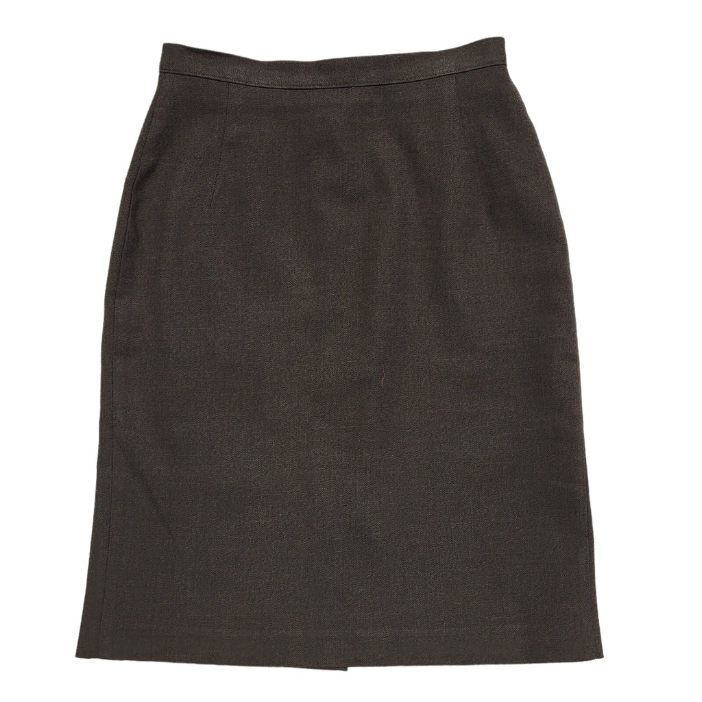 Marks & Spencer Vintage 90's Brown Solid Pencil Skirt Uk Women's Size 8 W26