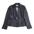 Quin Donnelly Suit Jacket Y2k Dark Grey Striped UK Women's Size L 12