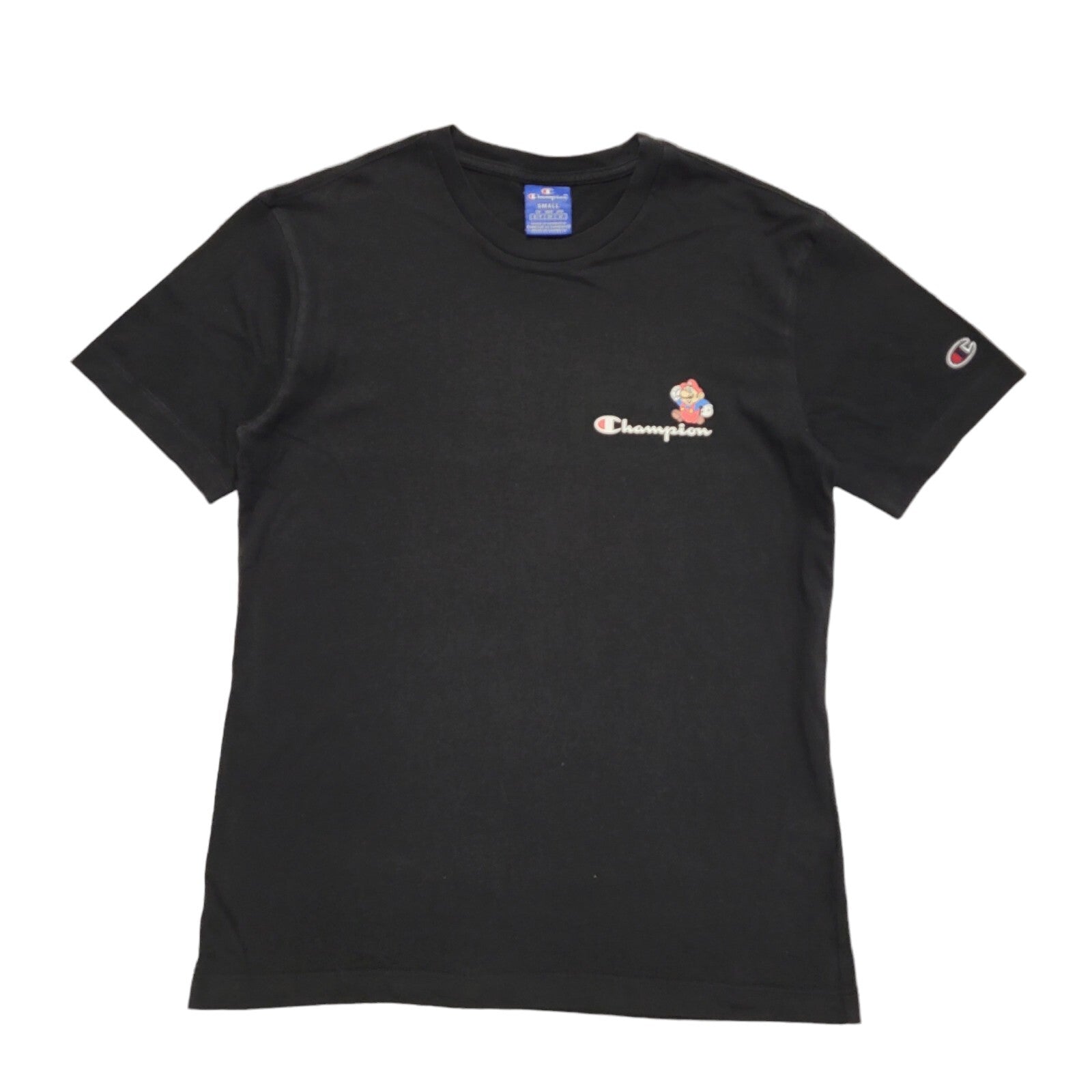 Champion Y2K Vintage Black Super Mario Crew Neck T-Shirt Men's Size Small