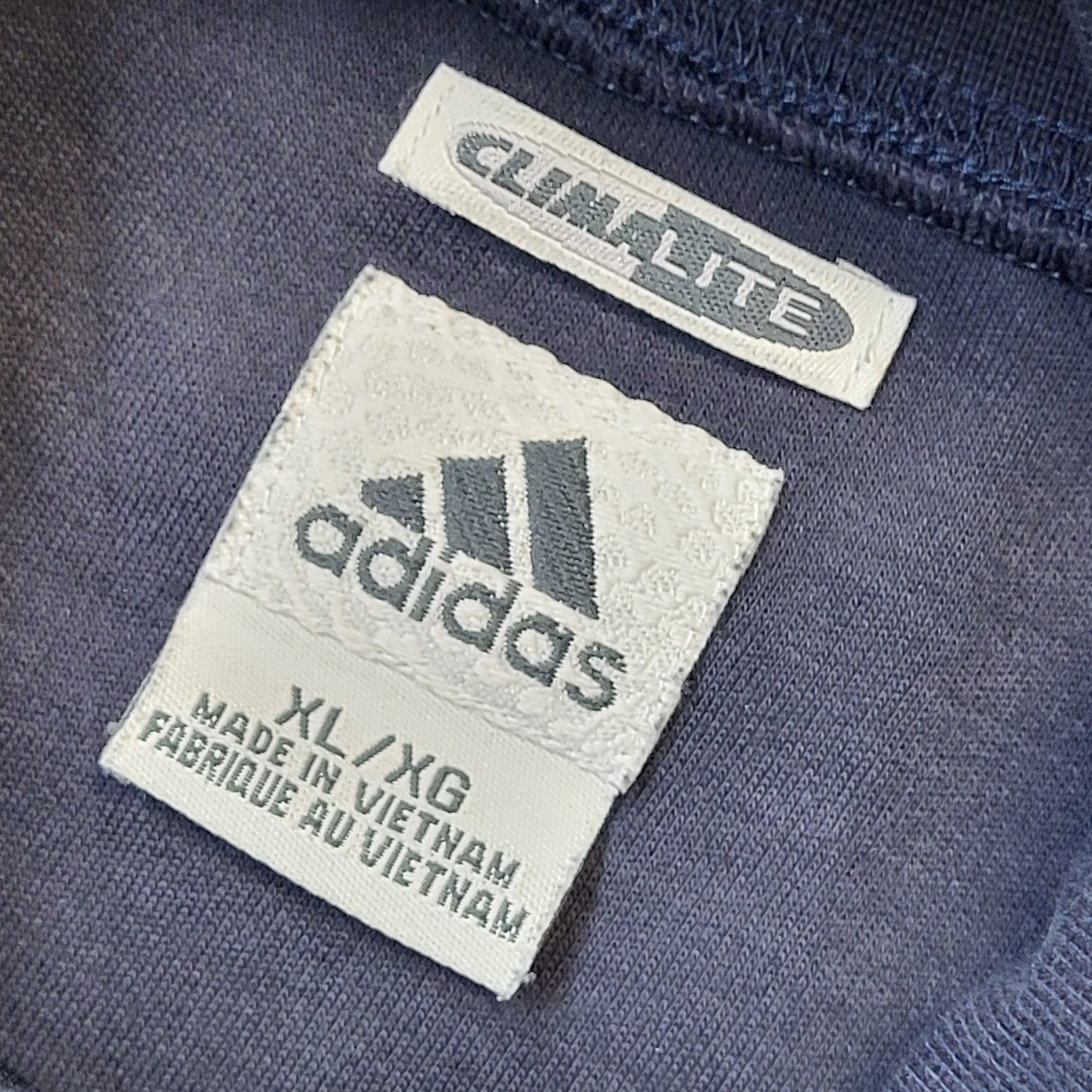 Adidas Vintage 90's Navy Roll Long Sleeve Neck Top Mens Size XL