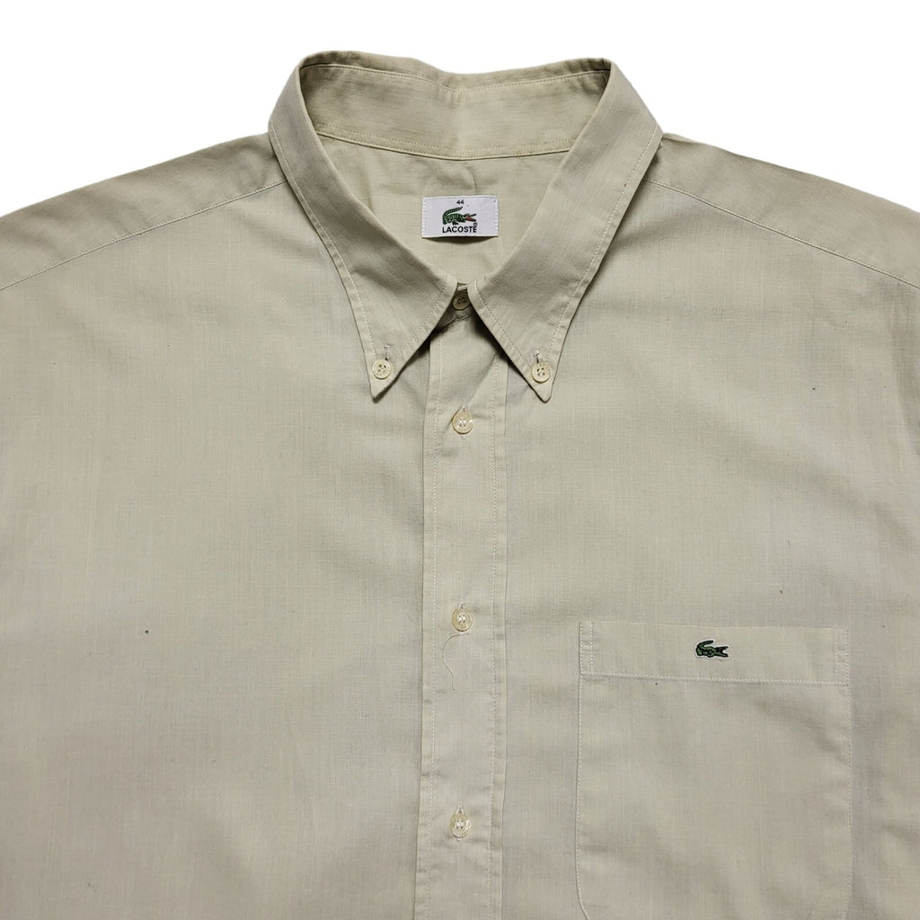 Lacoste Vintage Y2K Green Regular Fit Long Sleeve Shirt Mens UK Size XL