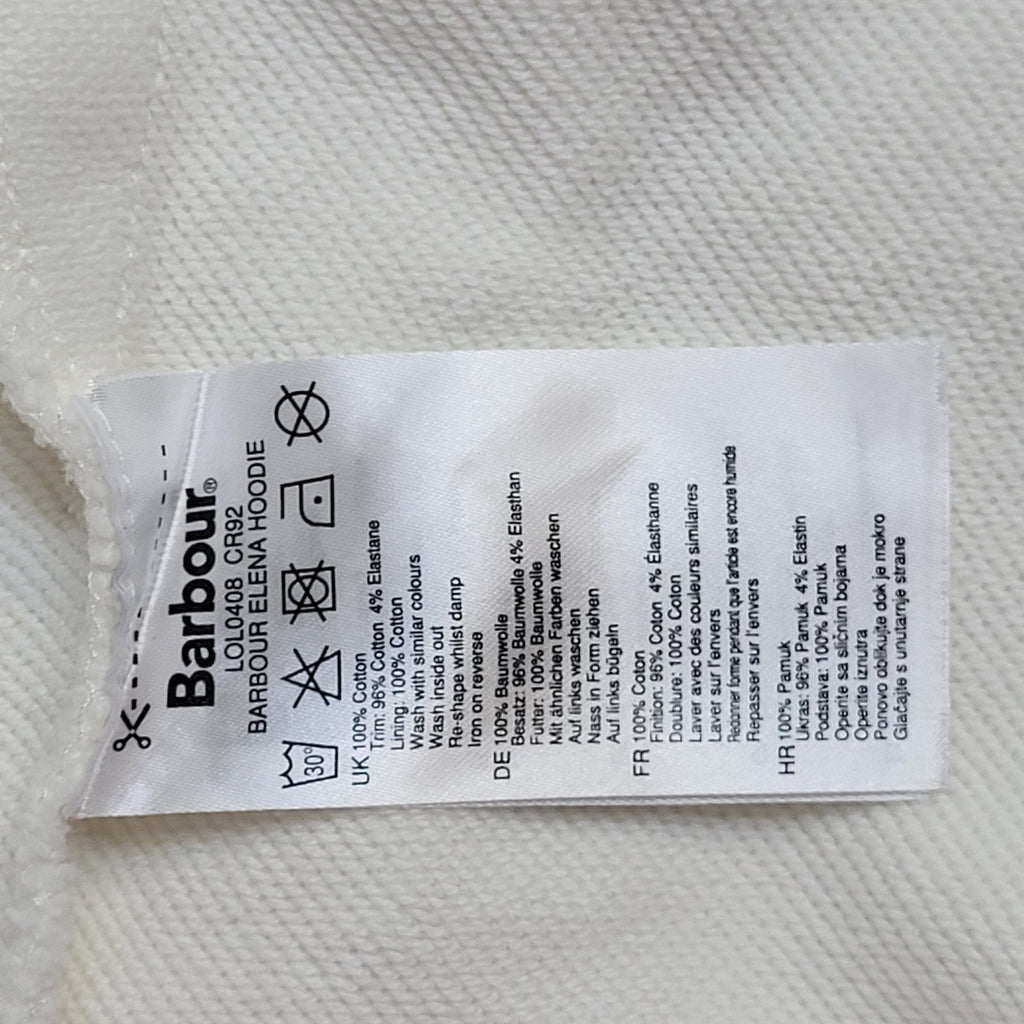 Barbour Sweatshirt Hoodie Heritage White Y2K Oversized UK Women's Size M 10