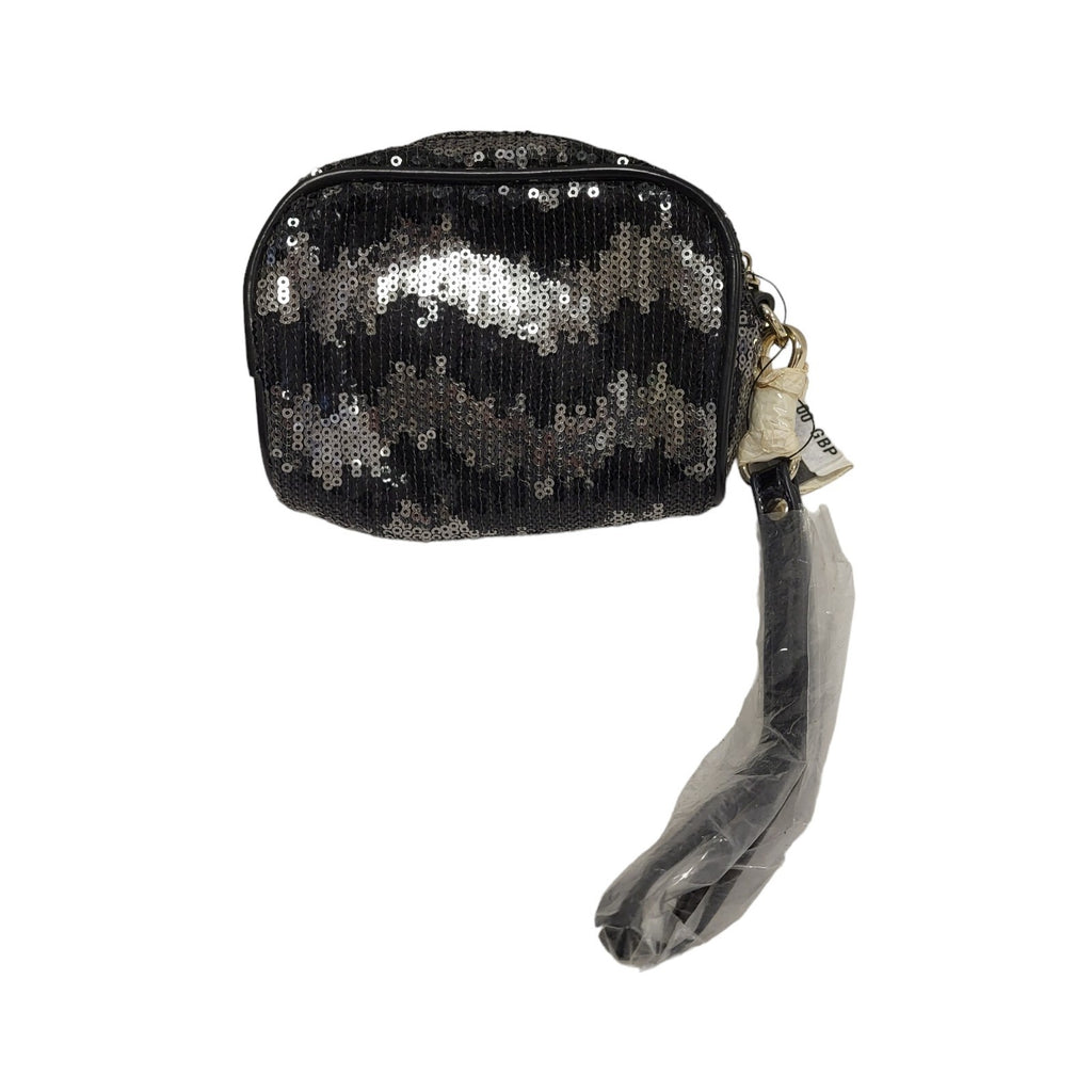 Guess Black Sequins Zip Micro Clutch Bag Uk Women's Size 5" x 4.5"