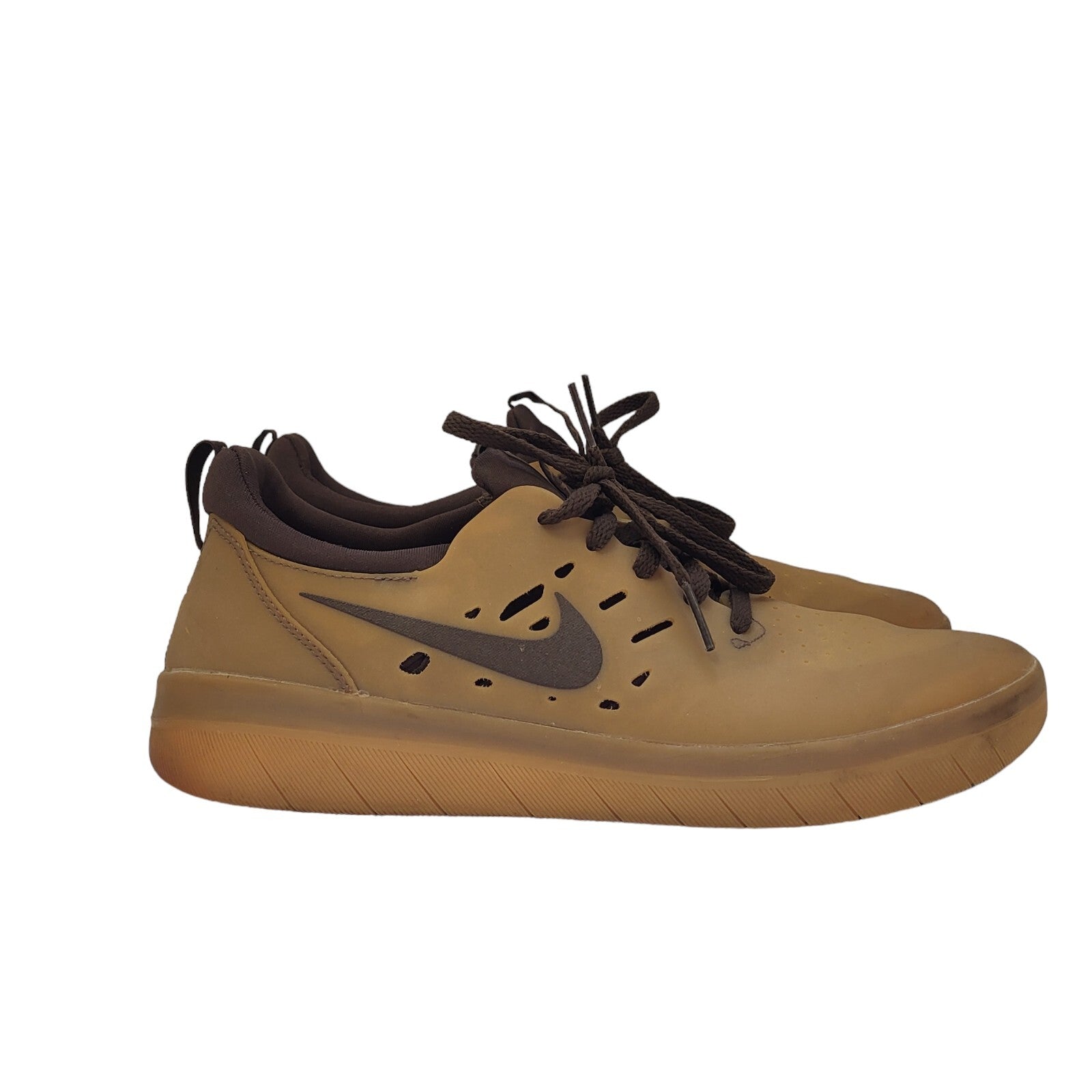 Nike Nyjah SB Brown Lace-up Sports Casual Trainers Uk Women's Size 6