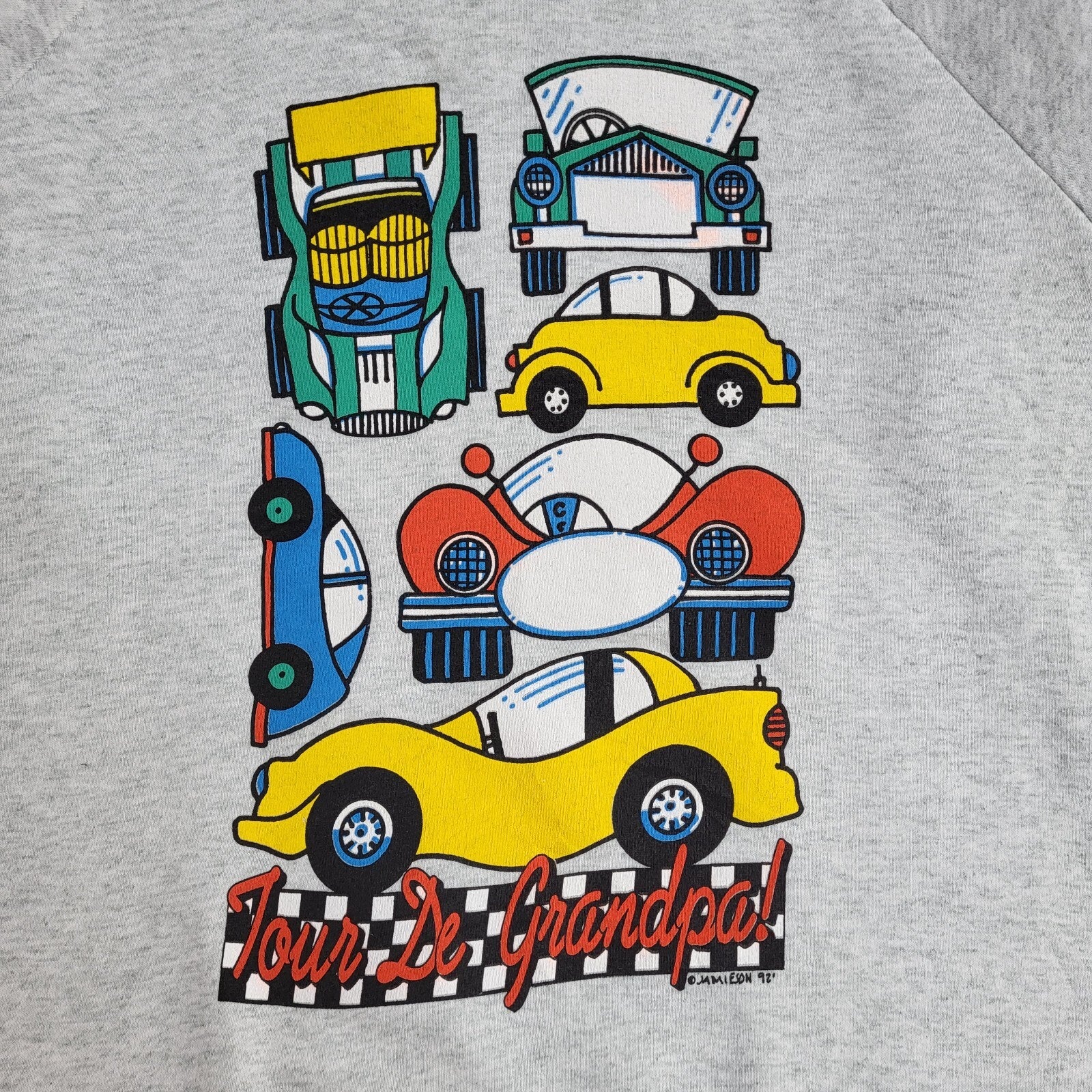 Free Style Tour De Grandpa Grey Graphic Print 90s Sweatshirt UK Men's XL