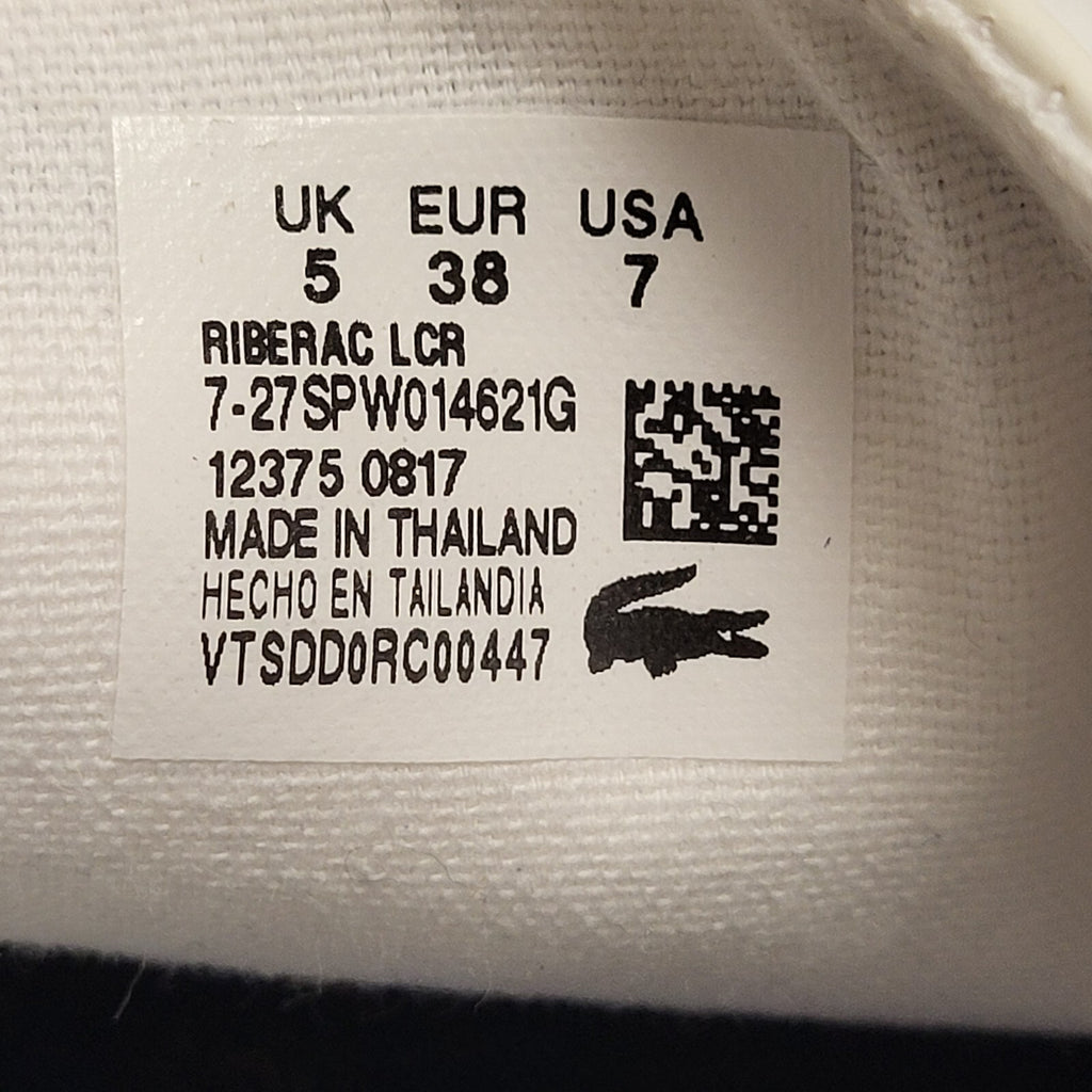 Lacoste Riberac White Leather Lace Up Trainers Uk 5