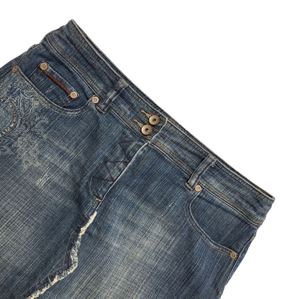 Next Vintage Y2K   Midi A-Line Denim Skirt Womens UK 12 W30