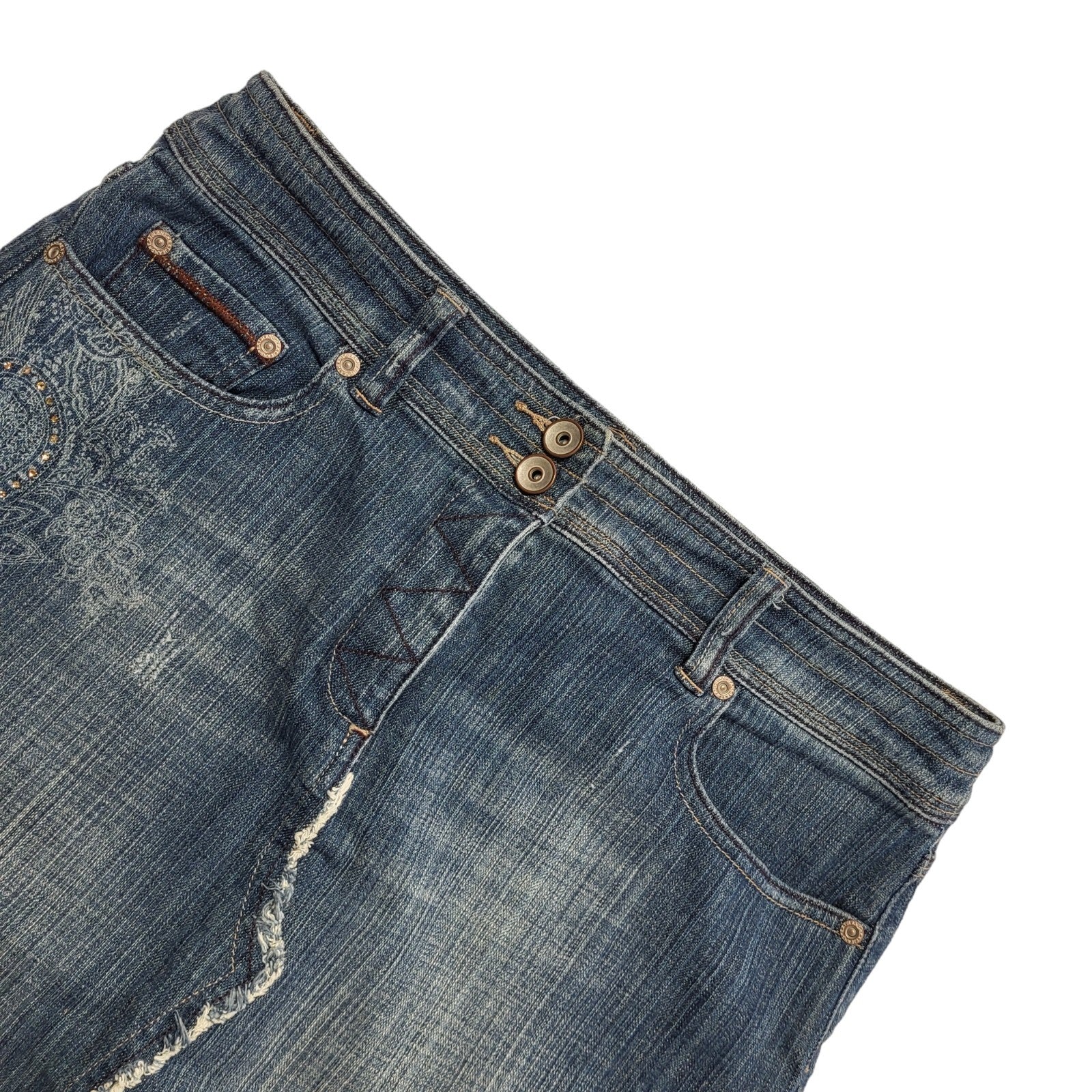 Next Vintage Y2K   Midi A-Line Denim Skirt Womens UK 12 W30