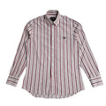 Fred Perry Vintage 90's Pink & White Striped Long Sleeve Shirt Men's UK S