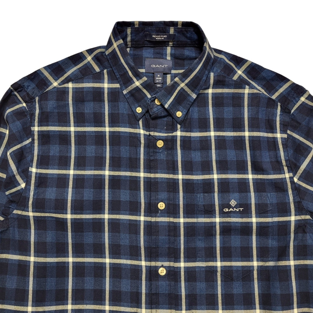 Gant Blue & White Check Long Sleeve Shirt Men's UK Size M