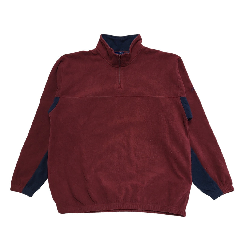 Reebok Red & Navy Y2K 1/4 Zip Fleece Men's Size XL