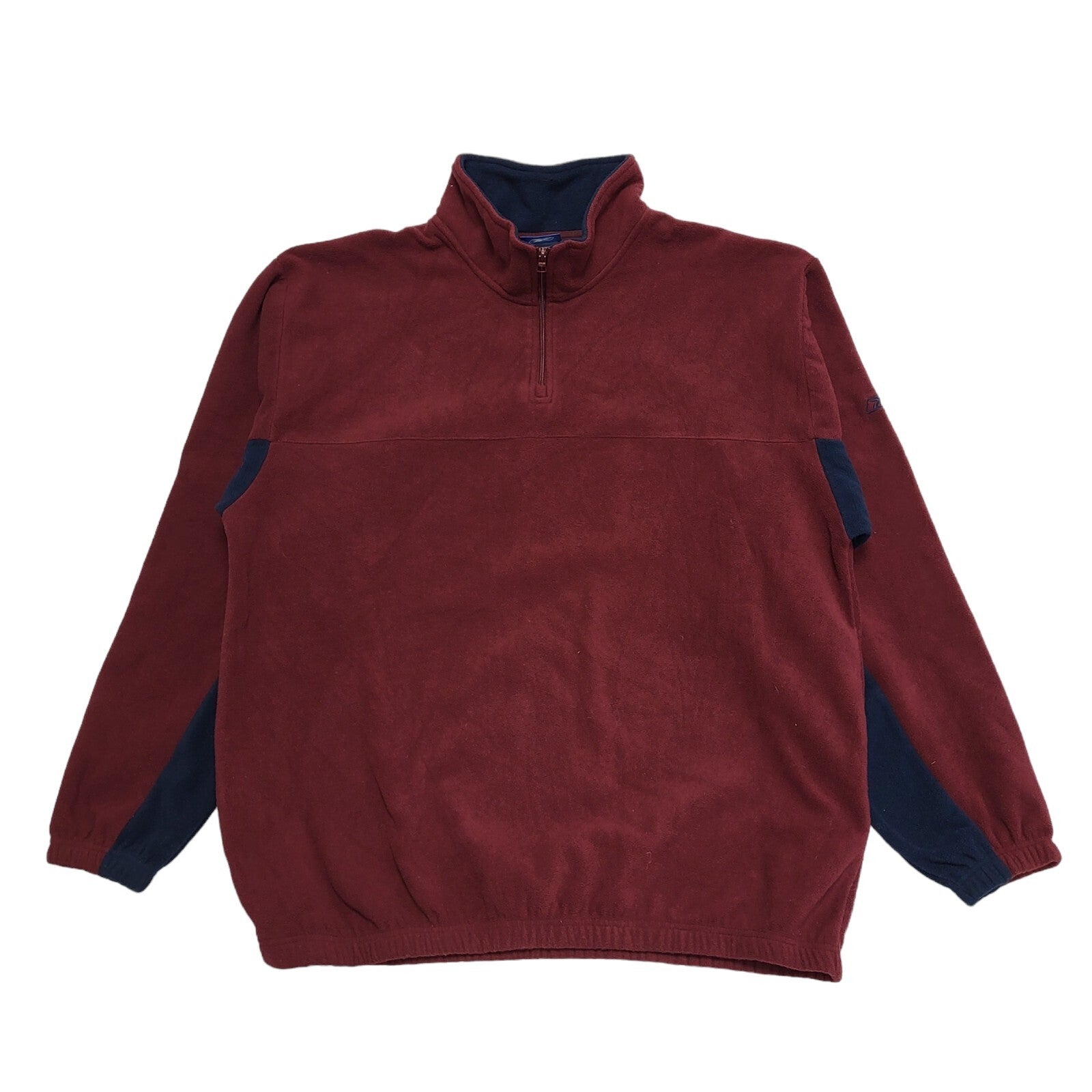 Reebok Red & Navy Y2K 1/4 Zip Fleece Men's Size XL