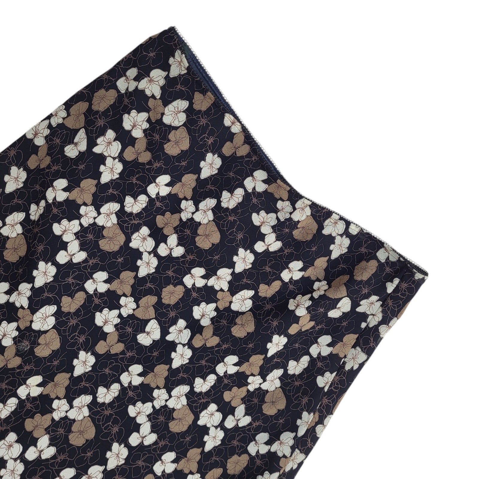 Laura Ashley 90's Black & Brown A-Line Floral Long Skirt Women's Size 14 W32