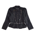 Bettina Liano 90s Black Button Full Zip Jacket UK Women's Size 12