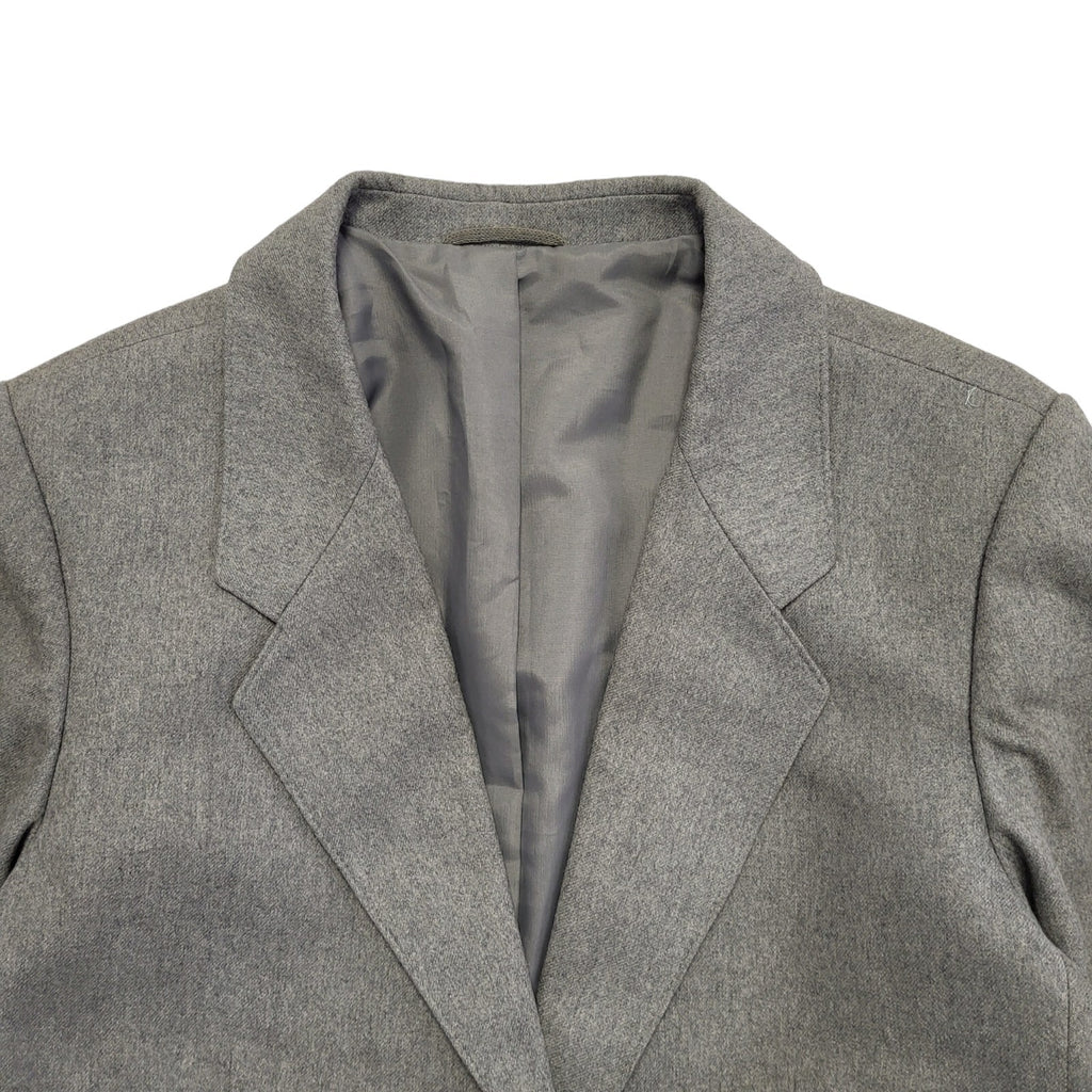 St Michael Vintage 90s Grey Solid Blazer Jacket Womens Size 16