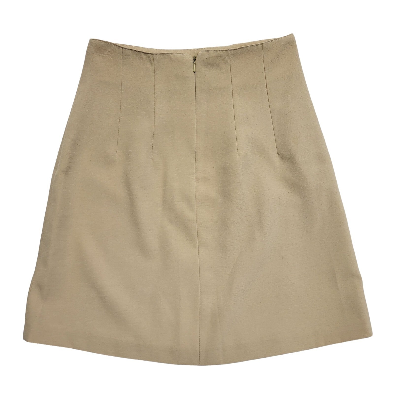 Vintage 90's Beige Back-Zip Short Skirt Uk Women's Size 8 W26