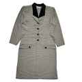 Richards Vintage 80s Black White Check Long Sleeve Dress Uk Women's Size 18 W36