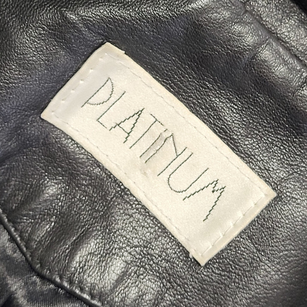 Platinum Vintage 80s Black Leather Jacket Uk Women's Size Large