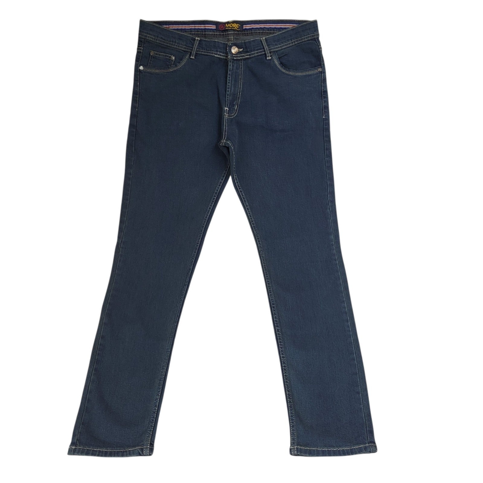 More Western Jeans Dark Blue Tapered Denim Uk Men's Size XL W36 L32