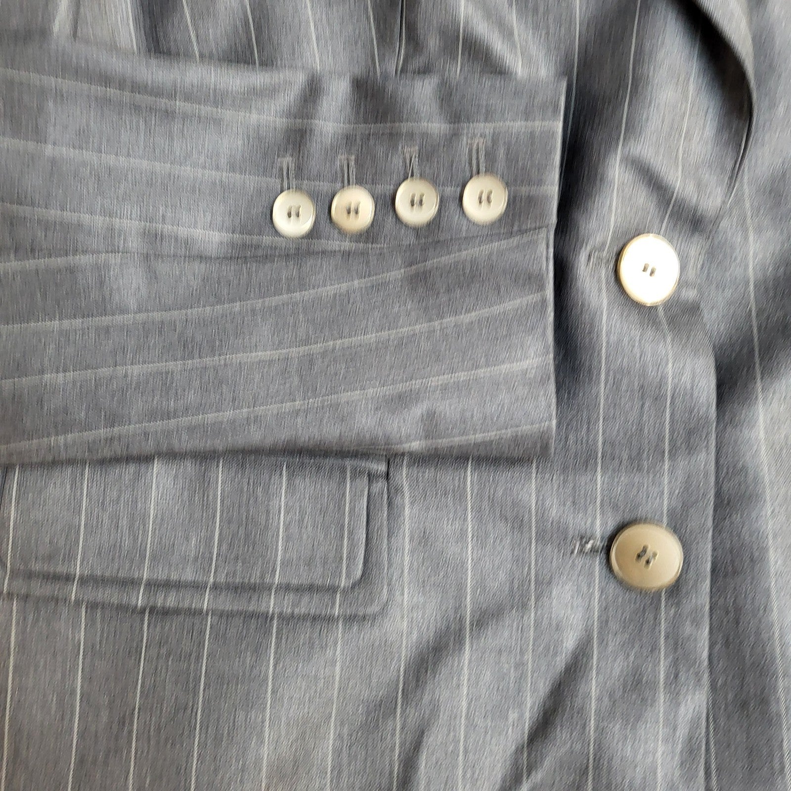 Quin Donnelly Suit Jacket Y2k Dark Grey Striped UK Women's Size L 12