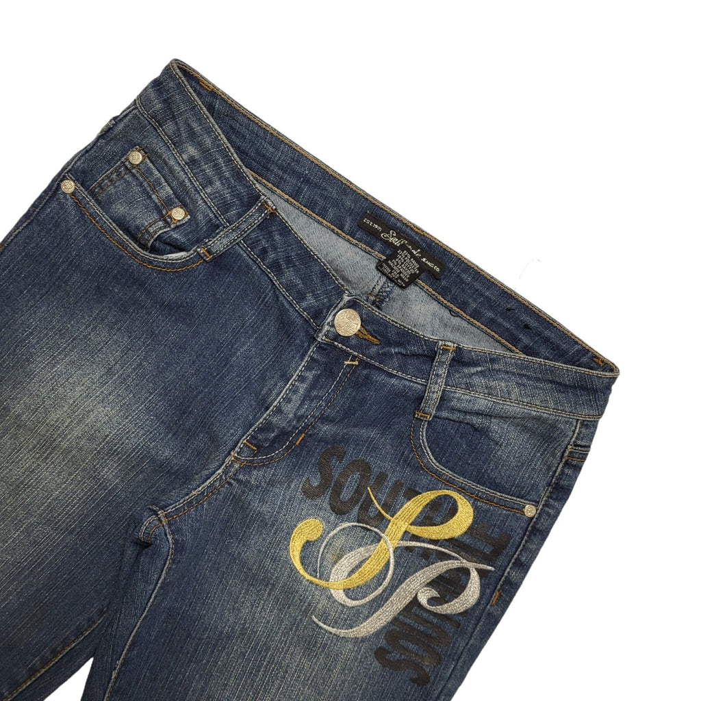 Ozone Y2k Vintage Dark Blue Bootcut Denim Jeans Uk Women's 12 W30 L33