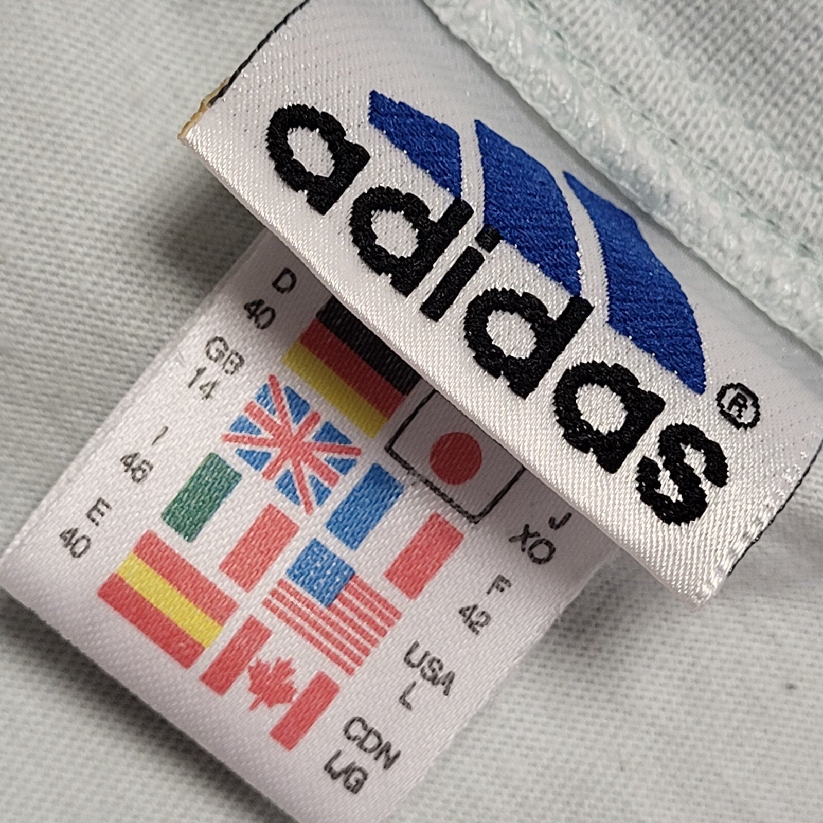 Adidas Vintage 90's Green Sports V-Neck Short Sleeve T-Shirt Womens UK Size 14
