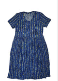90s Vintage Blue & Yellow Buttoned Daywear Dress Women's Size 18