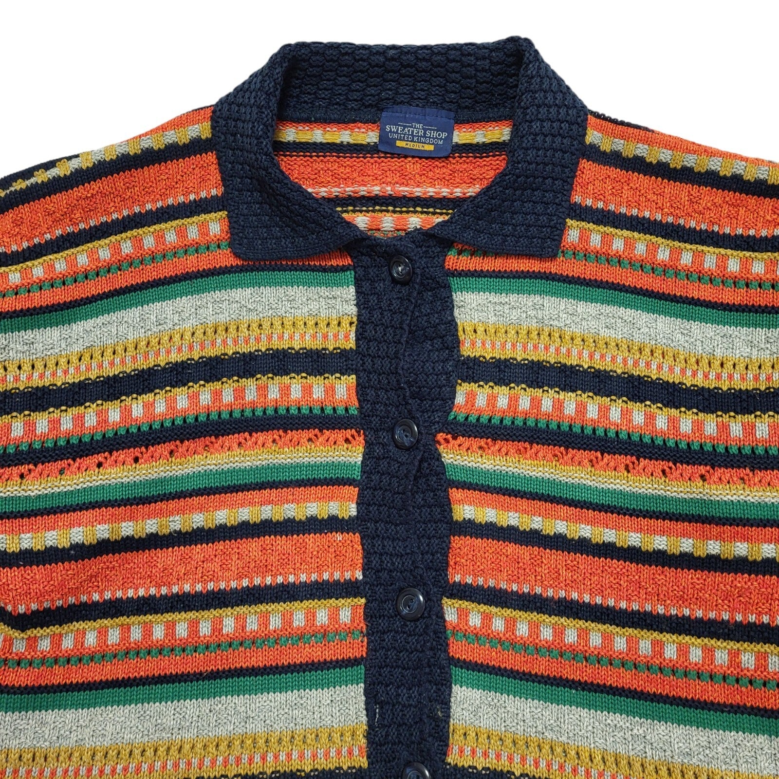 The Sweater Shop Vintage 90's Multicolour Button Up Cardigan UK Womens Size M
