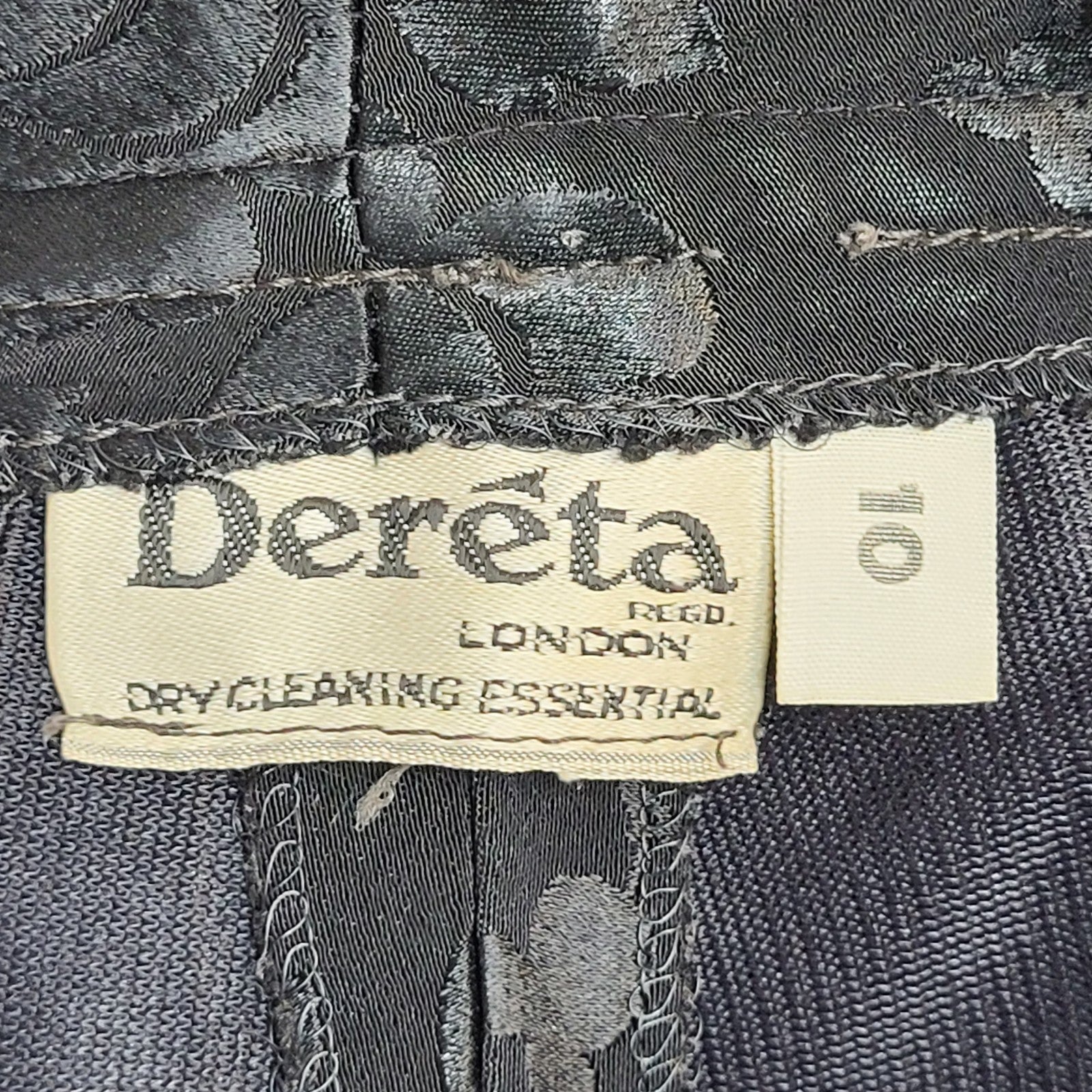 Dereta Dress Trousers Black Y2k Straight Floral Uk Women's Size M 10 W28 L28