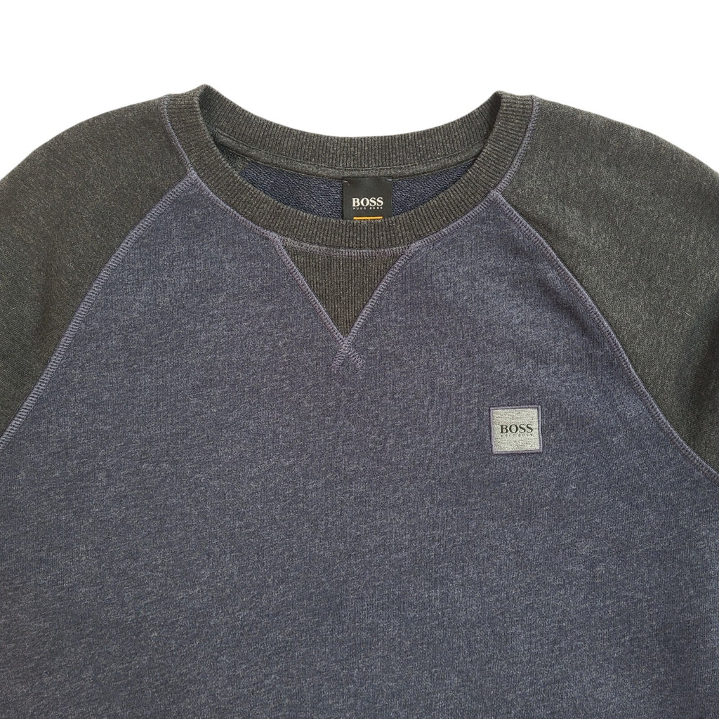 Hugo Boss Sweatshirt Blue & Grey Crew Neck Modern UK Men's Size M