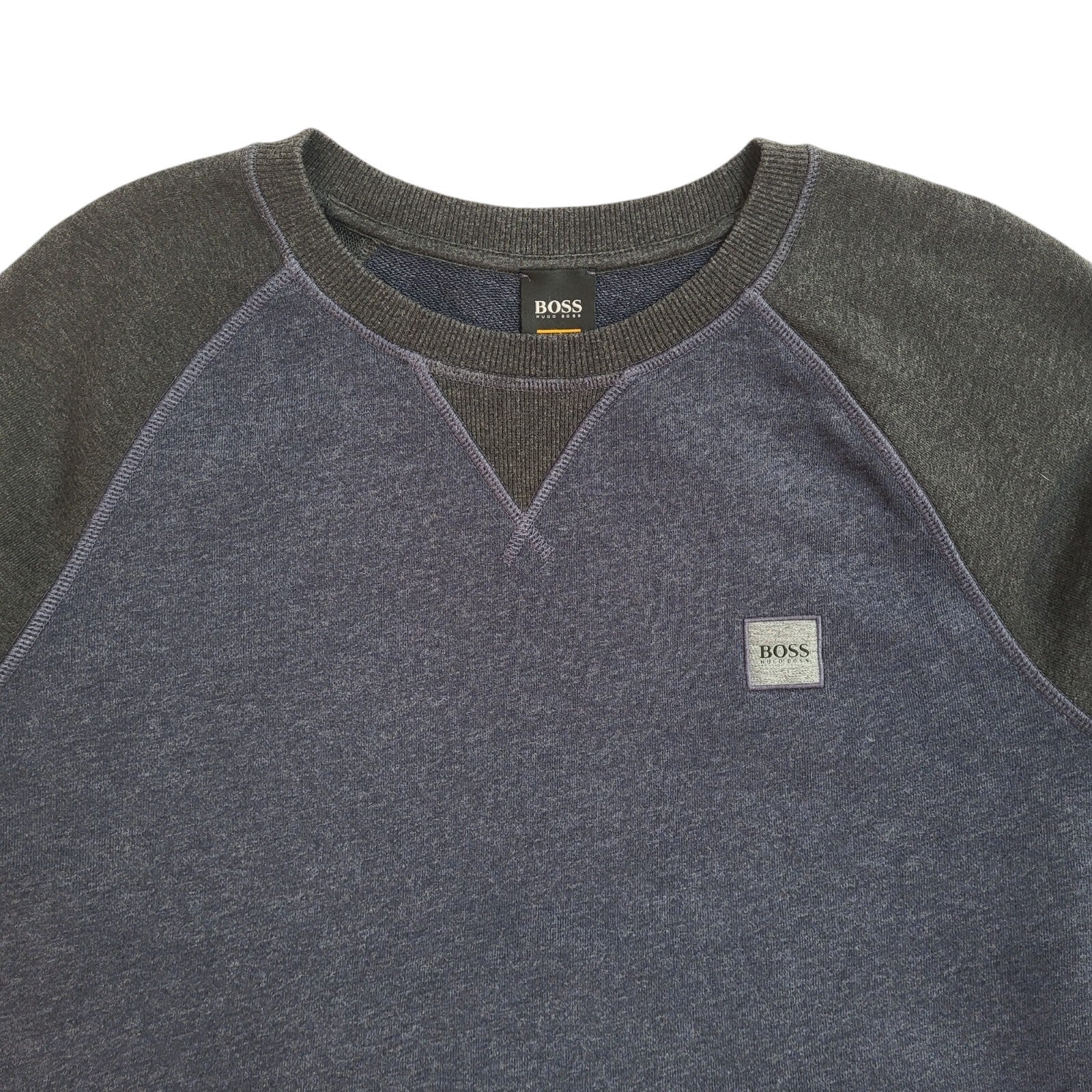 Hugo Boss Sweatshirt Blue & Grey Crew Neck Modern UK Men's Size M