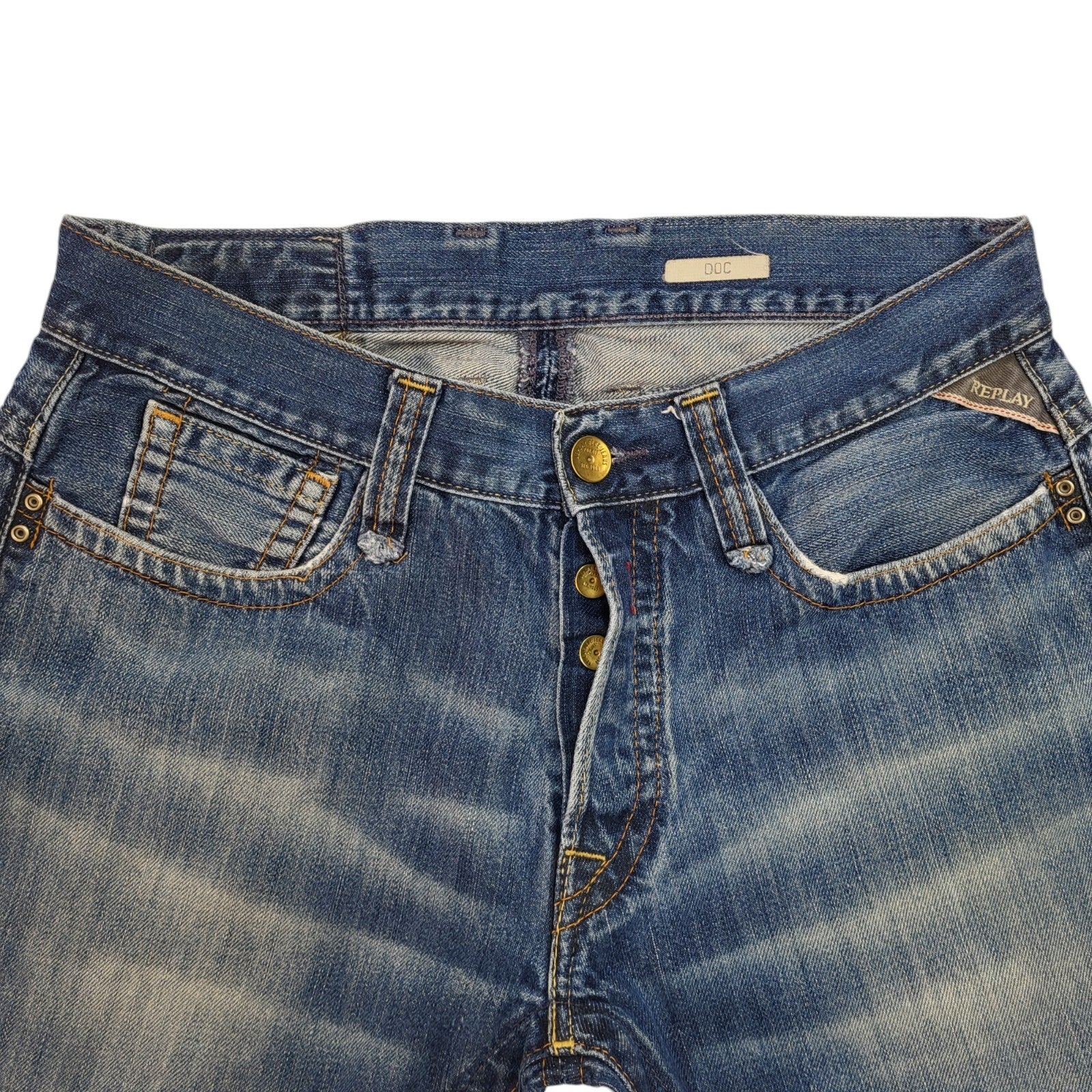Replay 90s Vintage Blue Straight Denim Jeans Men's Size S W30 L32