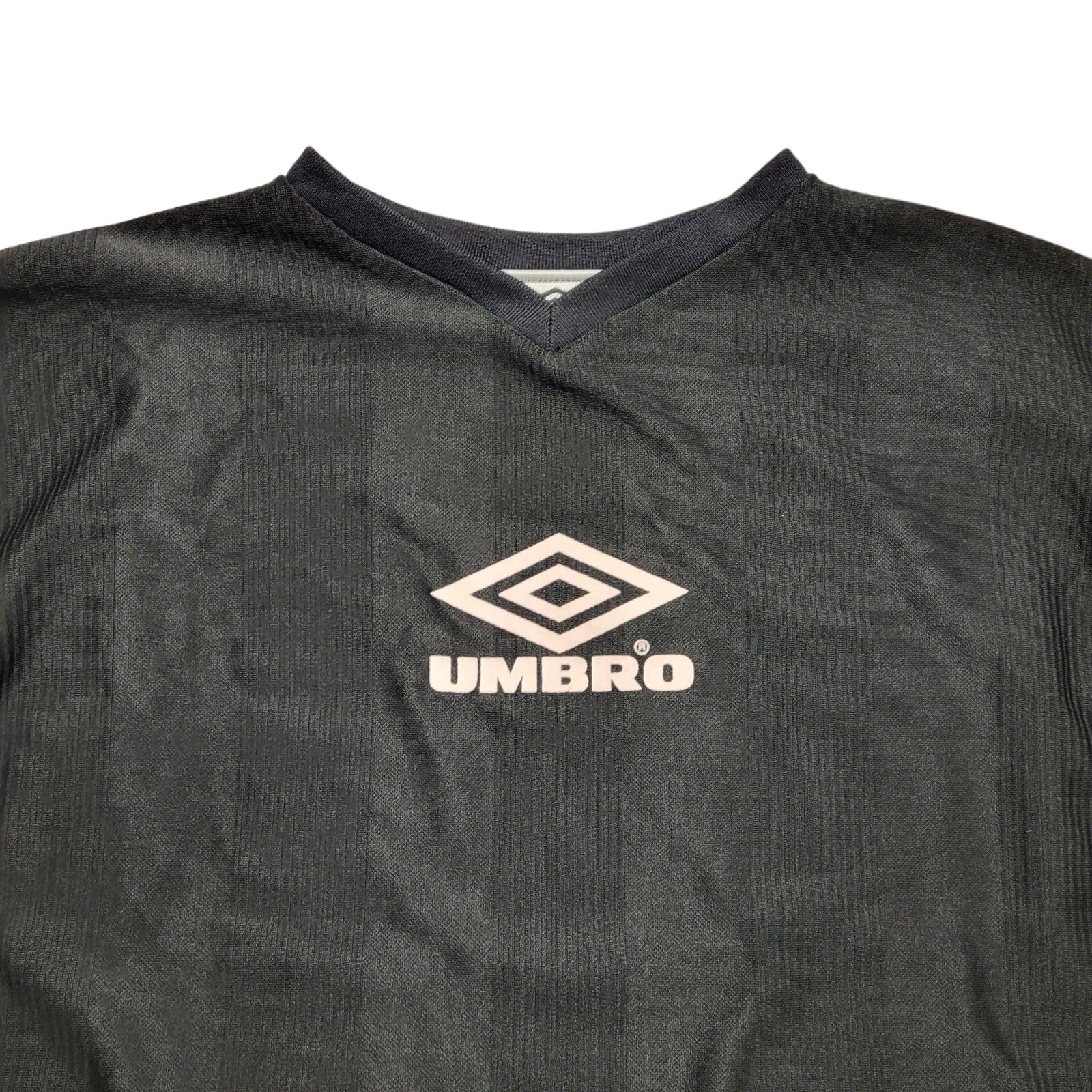 Umbro 90s Vintage Black V-Neck Short Sleeve T-Shirt Mens Size XL