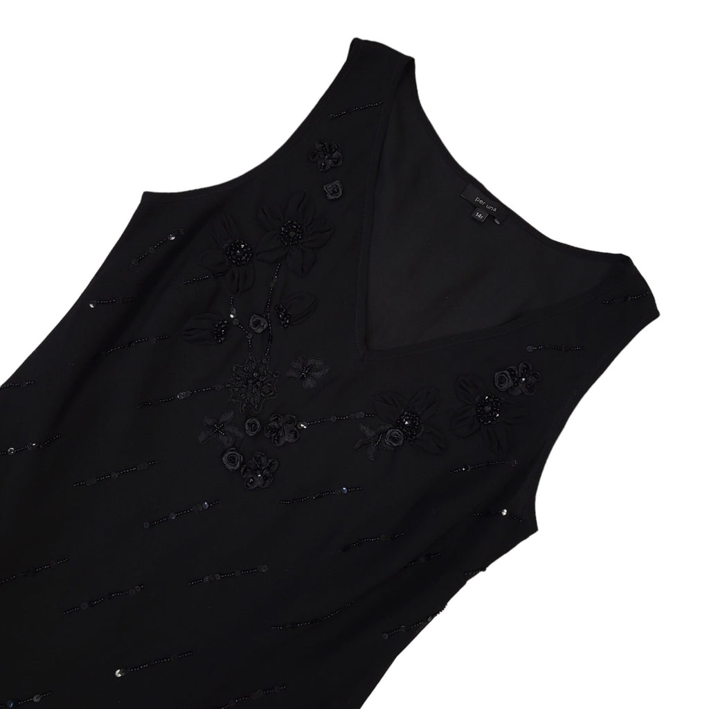 Per Una Vintage 90s Black A-Line Dress Uk Women's Size 14