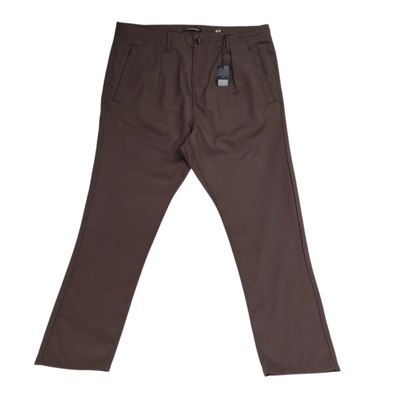 G-Star Raw Trousers Y2k Brown Chino Straight Leg Uk Men's Size 3XL W40 L32 Bnwt
