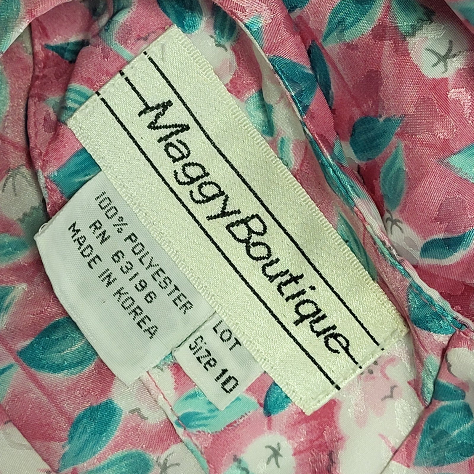 Maggy Boutique Vintage 80's Pink Floral Daywear Dress Uk Women's Size 10