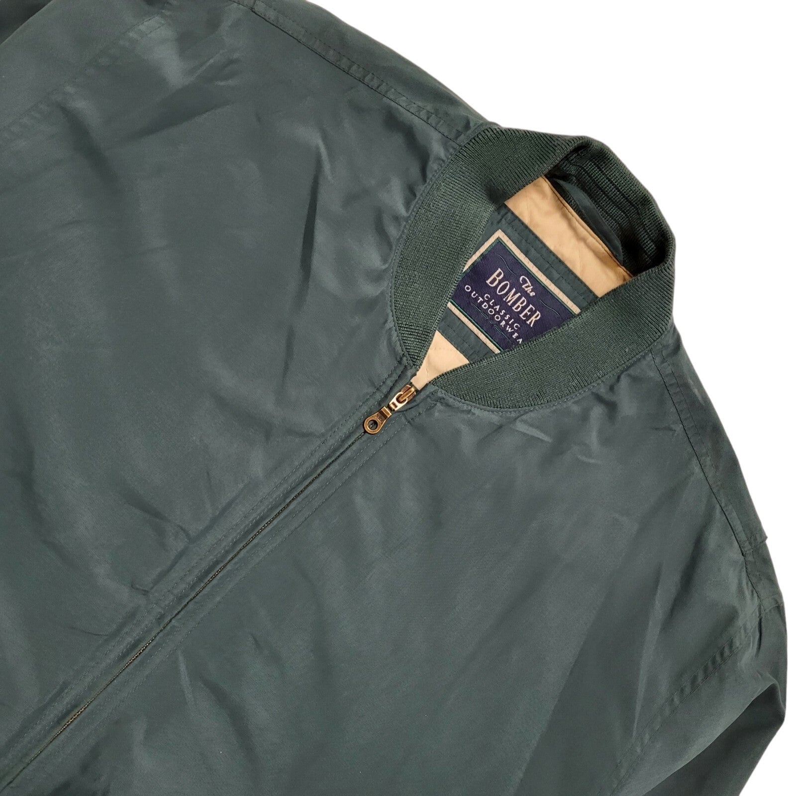 Marks & Spencer 90s Vintage Mod Green Zipped Bomber Jacket Men's Size Medium